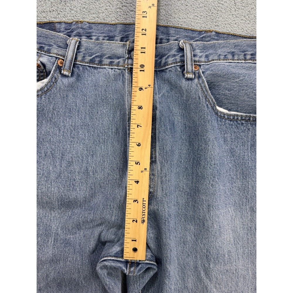 Levis 501 Jeans Mens 38x32 Blue Distressed‎ Denim Straight Leg Button Fly - Picture 7 of 11